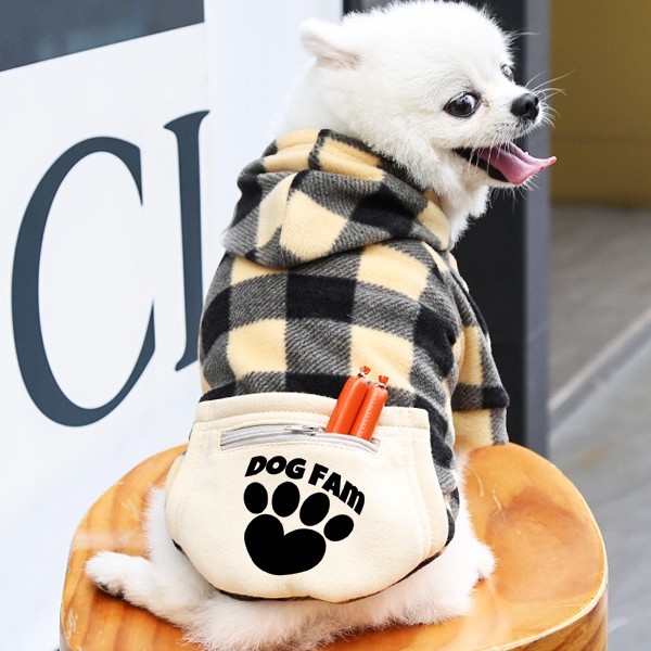 犬 ペット服 チェック柄 パーカー BB Sサイズ イタリアングレーハウンド キャバリア シーズー シェットランドシープドッグ 冬服 裏起毛拍卖