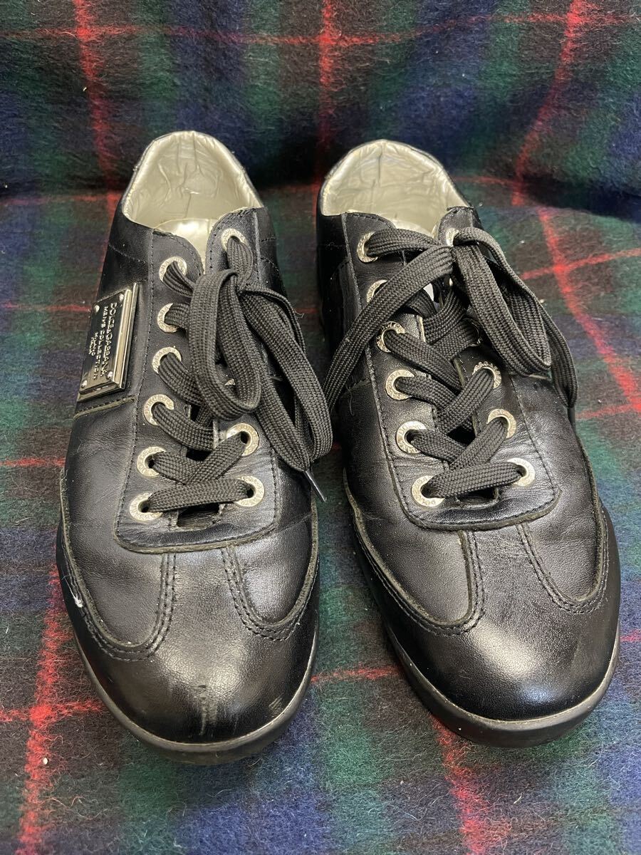Dolce & Gabbana スニーカー サイズ25cm 黒 ブラック レザースニーカー スニーカー レザー拍卖