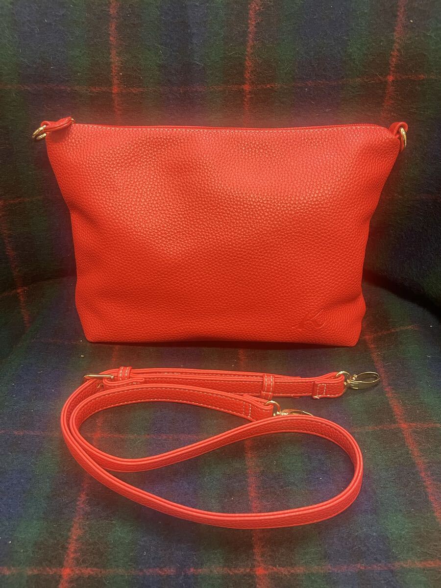 Kitamura キタムラ ショルダーバッグ  赤 レザー レッド 斜め掛け 本革 牛革拍卖