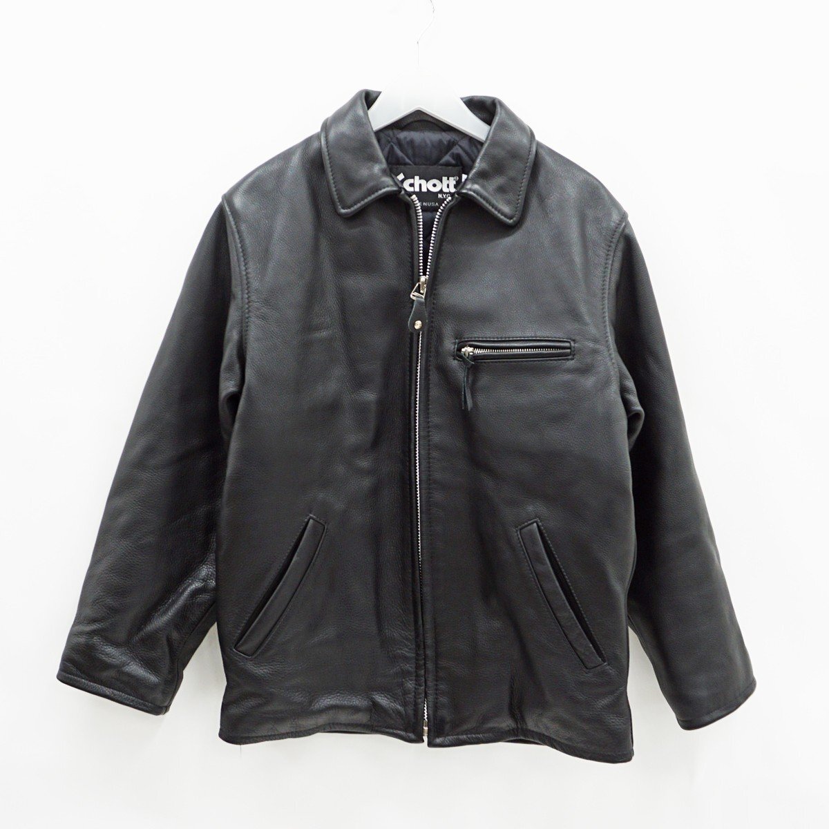 ◇【SCHOTT×Arrow LEATHER CARE ショット×アローレザーケア】レザー ジャケット 135 ブラック 36拍卖