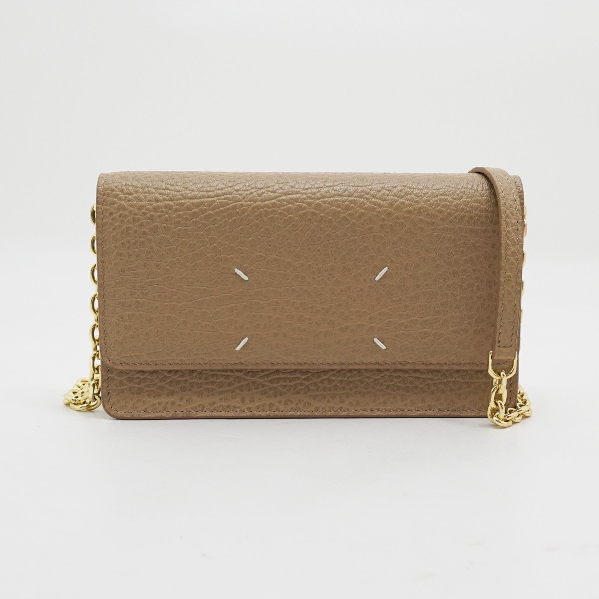 ◇美品【Maison Margiela 11 メゾンマルジェラ11】チェーン ウォレット SA3UI0008 財布 ベージュ拍卖