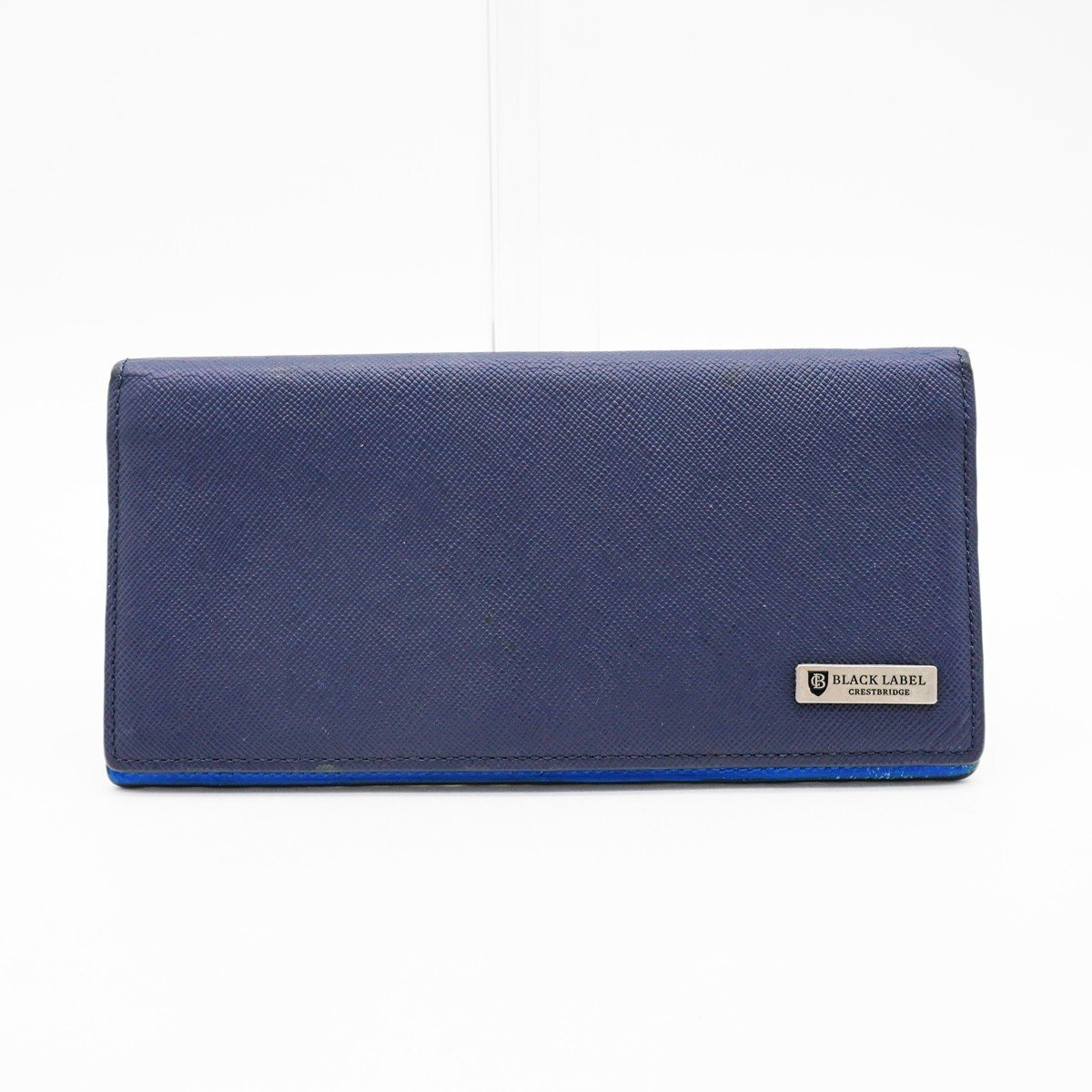 ◇【BLACK LABEL CRESTBRIDGE ブラックレーベル クレストブリッジ】2つ折り長財布 ネイビー拍卖