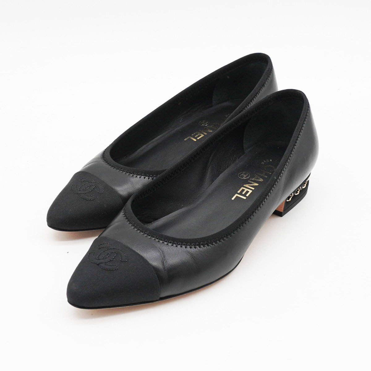 ◇【CHANEL シャネル】25C ココマーク パンプス G33323 ブラック 37 1/2C拍卖
