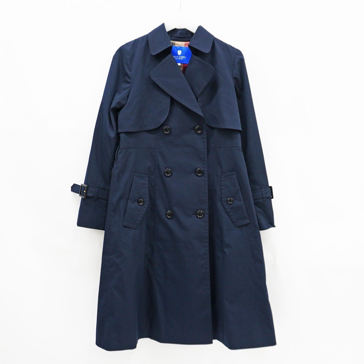◇【BLUE LABEL CRESTBRIDGE ブルーレーベル クレストブリッジ】トレンチコート ネイビー 38拍卖