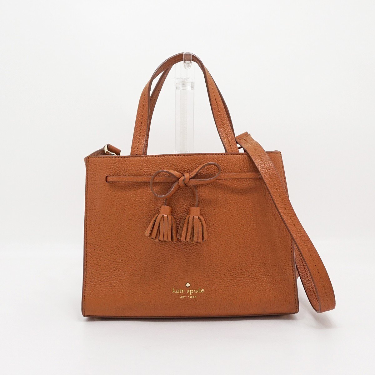 ◇【Kate Spade ケイト・スペード】タッセルリボン 2WAYトートバッグ PXRU7598 ブラウン拍卖