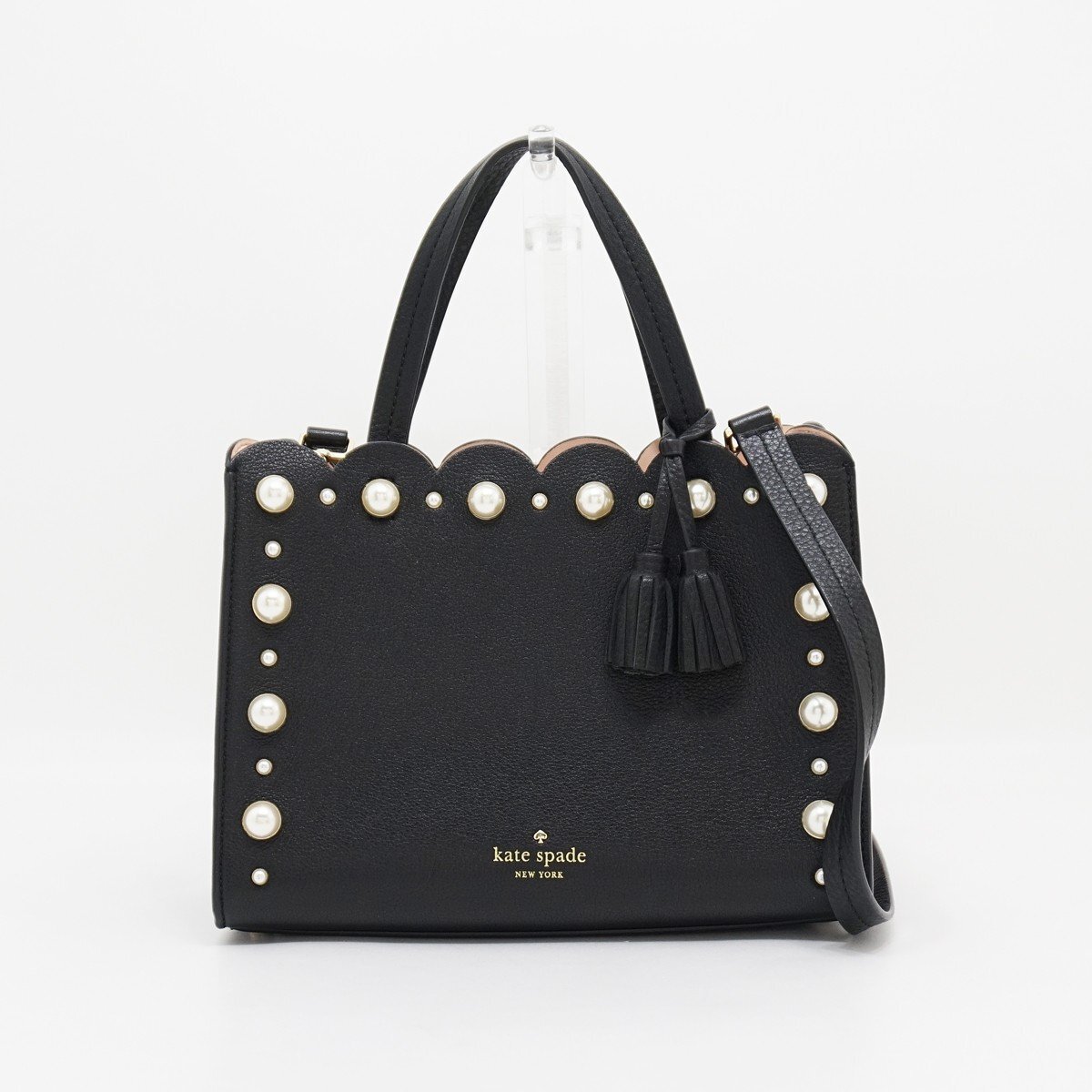 ◇【Kate Spade ケイト・スペード】フェイクパール 2WAYトートバッグ PXRUA091 ブラック拍卖