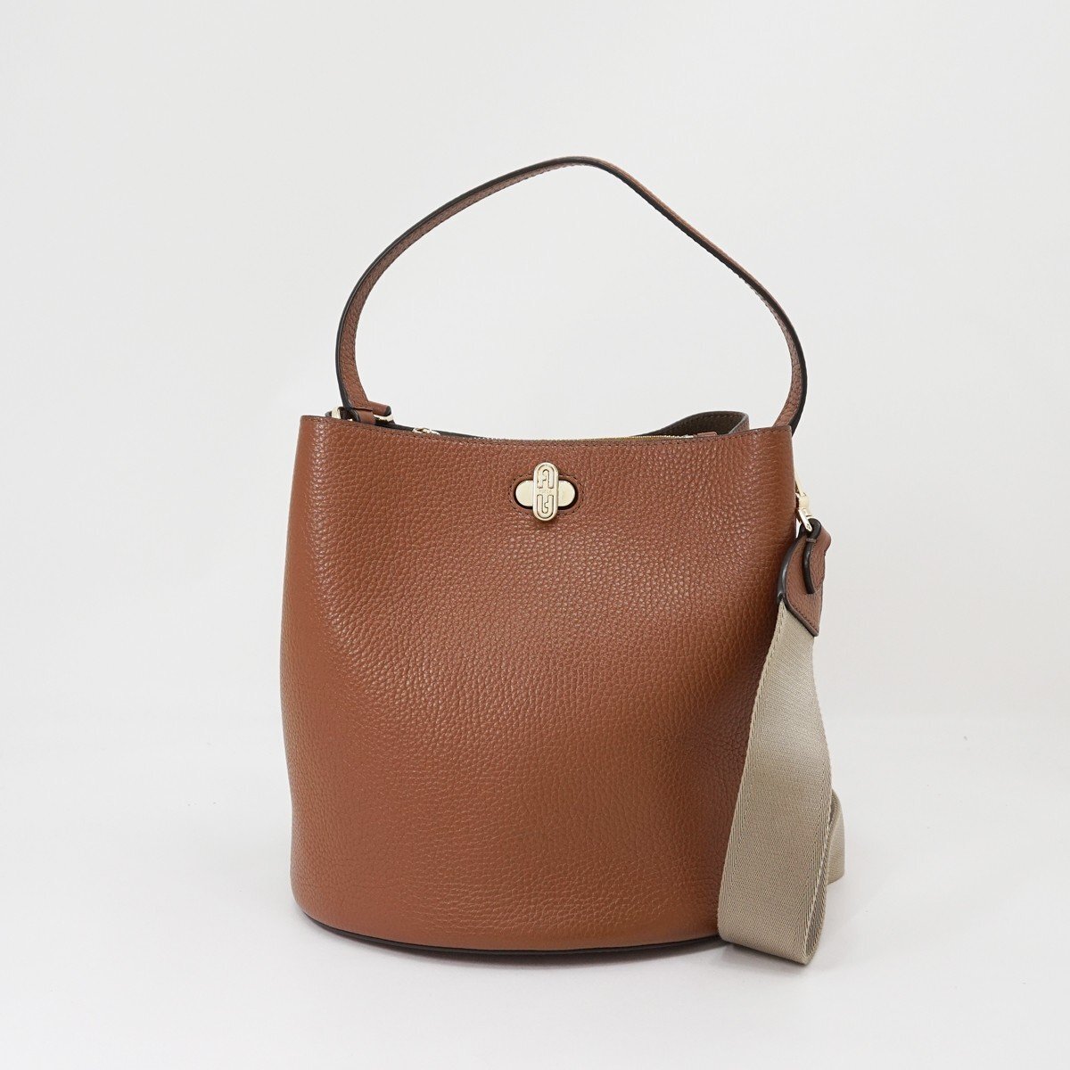 ◇【FURLA フルラ】ダナエ 2WAYハンドバッグ ブラウン拍卖