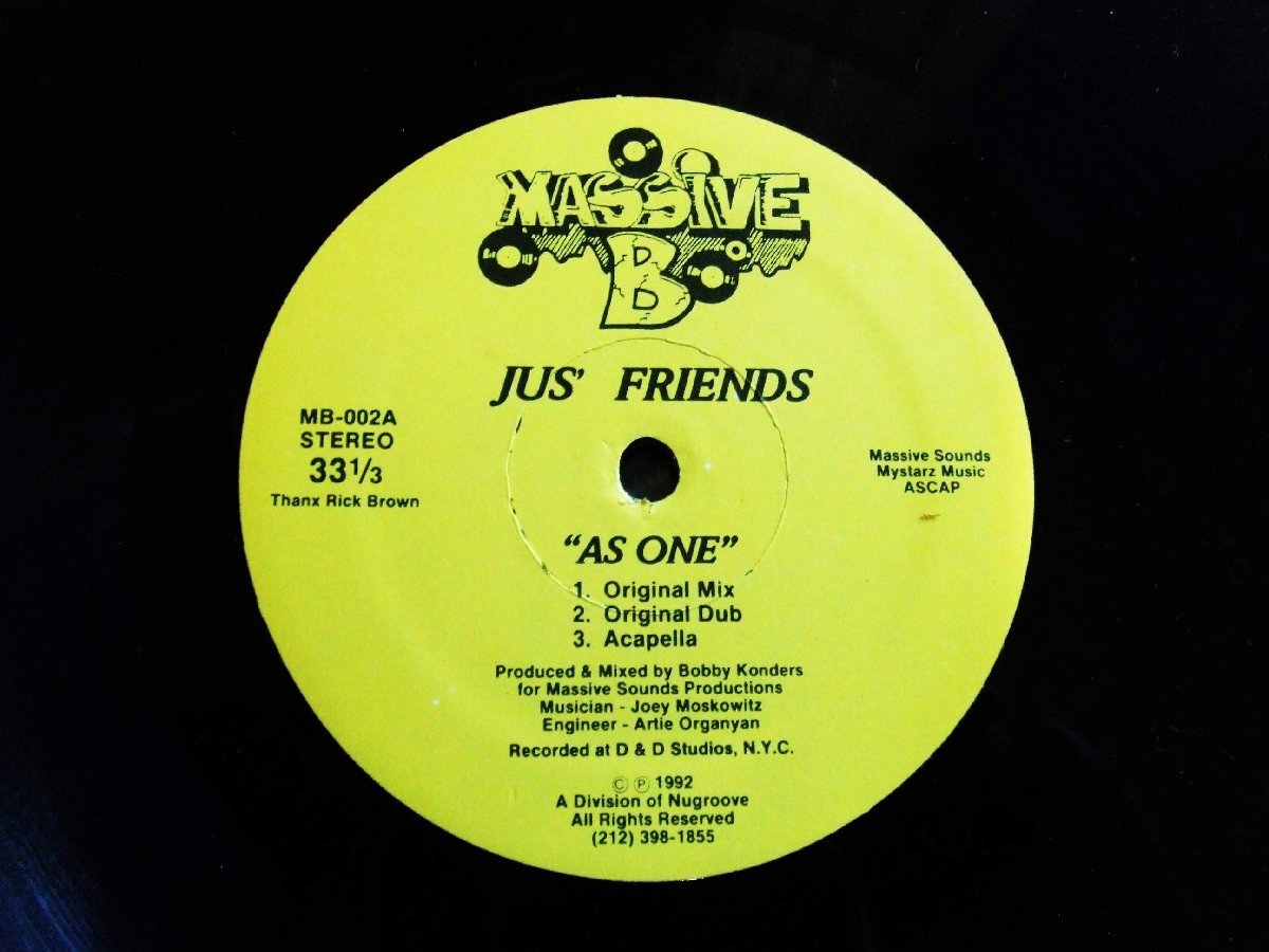 US盤!12inchS★JUS' FRIENDS/AS ONE★ディープハウス・クラシック!拍卖