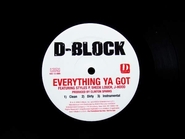 US盤!12inchS★D-BLOCK/EVERYTHING YA GOT★KOC 12-5885拍卖