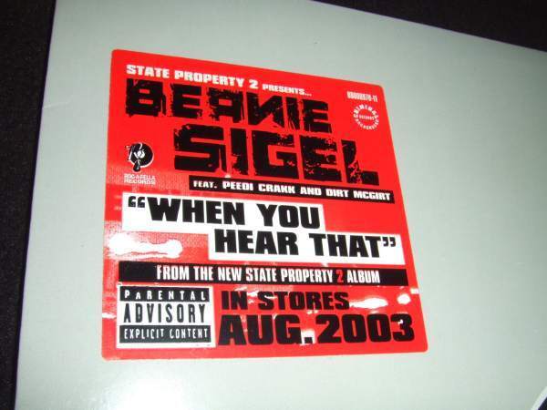 未開封盤!12”S★HIP HOP★Beanie Sigel/When You Hear That拍卖