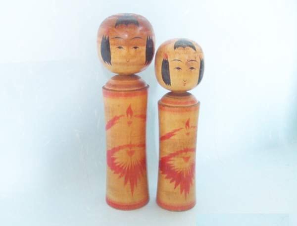 鳴子系!こけし★小沢孝雄★上品な面立ち! 2点!拍卖