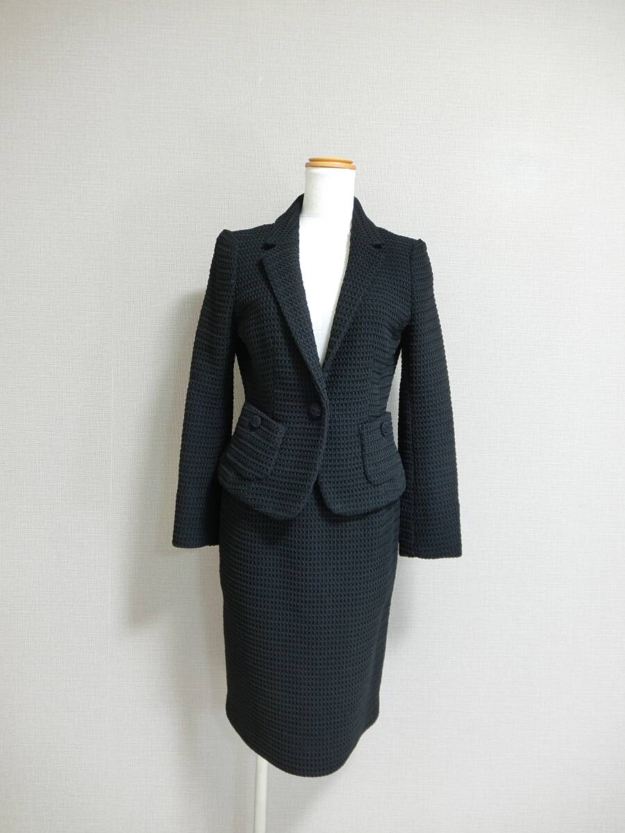 美品 EPOCA エポカ ワッフル スカート セットアップ ブラック 40/38拍卖