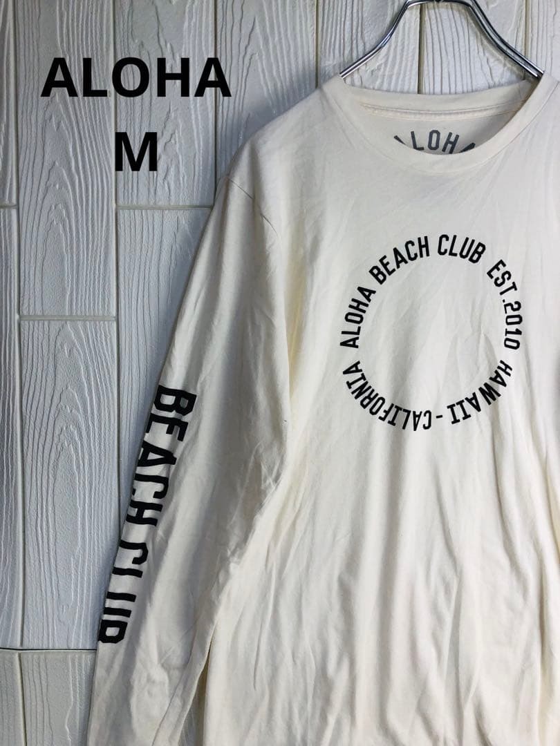 ALOHA Beach Club 長袖Tシャツ ホワイト Mサイズ拍卖