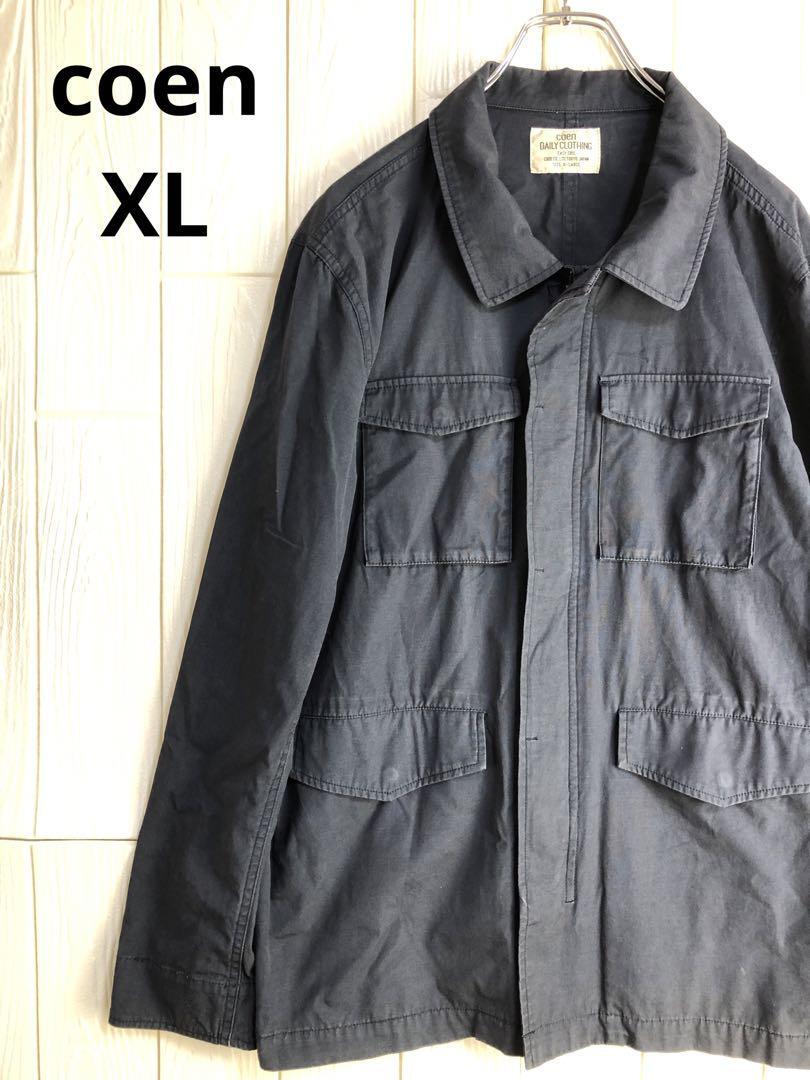 coen ネイビー ミリタリージャケット XLサイズ拍卖