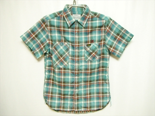 【M436】送料無料★美中古品★STUDIO D'ARTISAN ダルチザン 半袖ワークシャツ ダブルガーゼ 5505 Mサイズ チェック 日本製 ガチャポケ拍卖