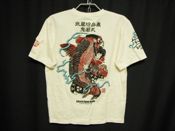 【M437】送料無料★美中古品★爆裂爛漫娘 半袖Tシャツ 武蔵坊弁慶 鬼若丸 サイズ40 M 和柄アメカジ 爆烈爛漫娘 エフ商会拍卖