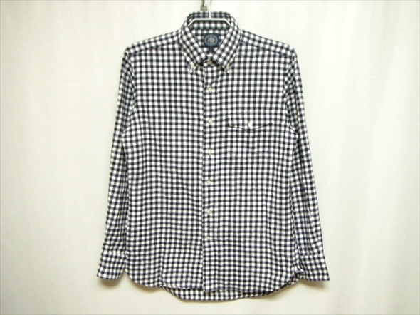 【M483】送料無料★美中古品★J.PRESS Jプレス ボタンダウン 長袖ネルシャツ Mサイズ ネイビー系 ギンガムチェック マチ付 オンワード樫山拍卖