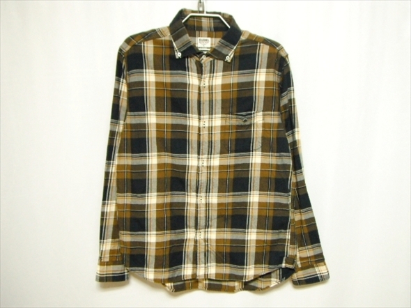 【M488】送料無料★良品★BARNS OUTFITTERS バーンズ 長袖シャツ BR-22128 XLサイズ オーガニックコットン チェック柄 日本製 大きめ ll 2l拍卖