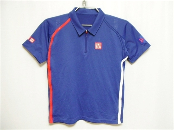 【M491】送料無料★良品★UNIQLO ユニクロ ドライEX ジップポロシャツ 150サイズ 2012 全米オープン ジョコビッチ 吸汗速乾 ドライ拍卖