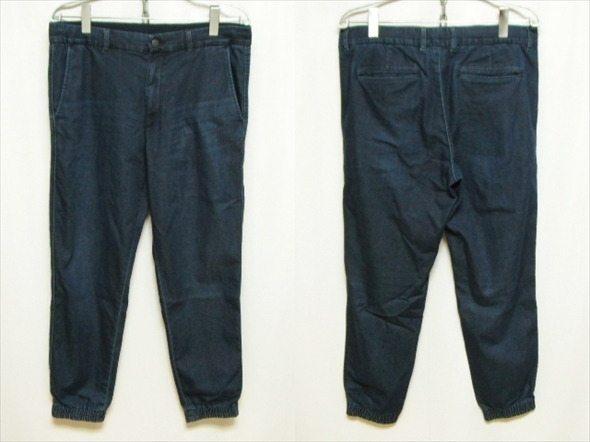 【M492】送料無料★美中古品★UNIQLO ユニクロ デニム EZYスリムフィットジョガーパンツ Lサイズ 321-427230(01-17) ストレッチ ジーンズ拍卖