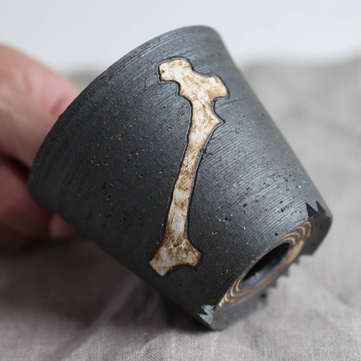 Invisible ink / MUD N DUST THE CUP “BONE” SMOKE AND DUSK EXTRA SMALL XS / invisibleink インビジブルインク 鉢 植木鉢 ポット拍卖