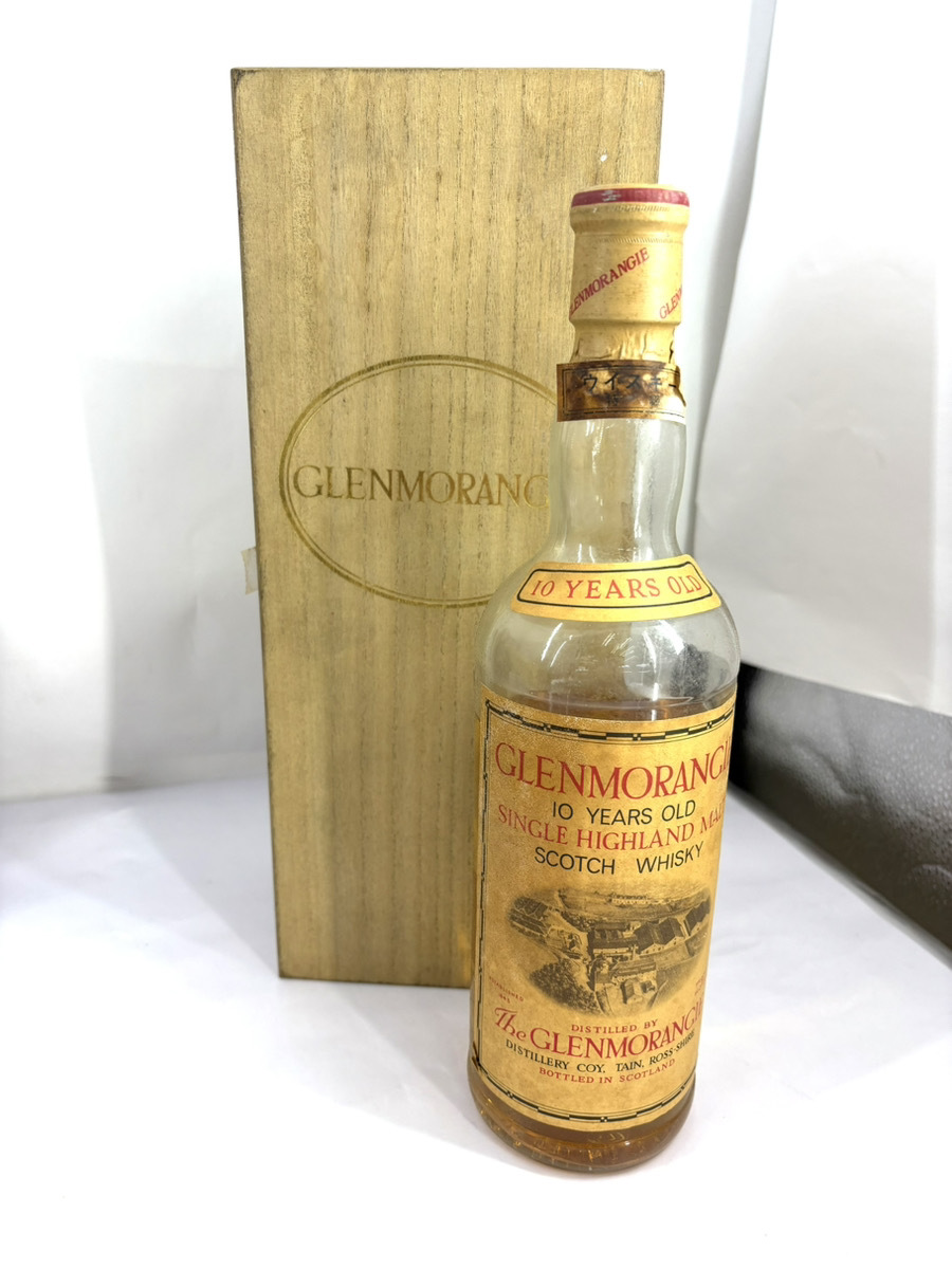 1円★訳あり★未開栓★グレンモーレンジ GLENMORANGIE 10年 ウイスキー 旧ボトル 木箱付き 750ml 43% 蒸発あり 残8割り 同梱不可拍卖