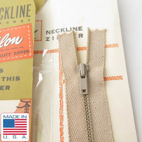 新品 50's USA製 TALON ジッパー ベージュ 6インチ 15cm コットン タロン ジップ アメリカ製 リペア 未使用品 デッドストック d144-71-0029拍卖