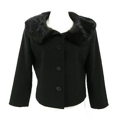 フォクシー FOXEY こげ茶 ミンクファー 衿 ジャケット 40拍卖