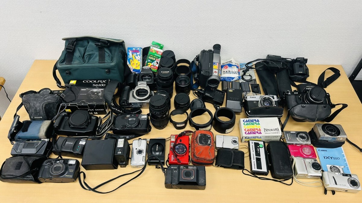 #19563A カメラ レンズ 周辺機器 まとめ CANON PENTAX NIKON OLYMPUS 他 動作未確認拍卖