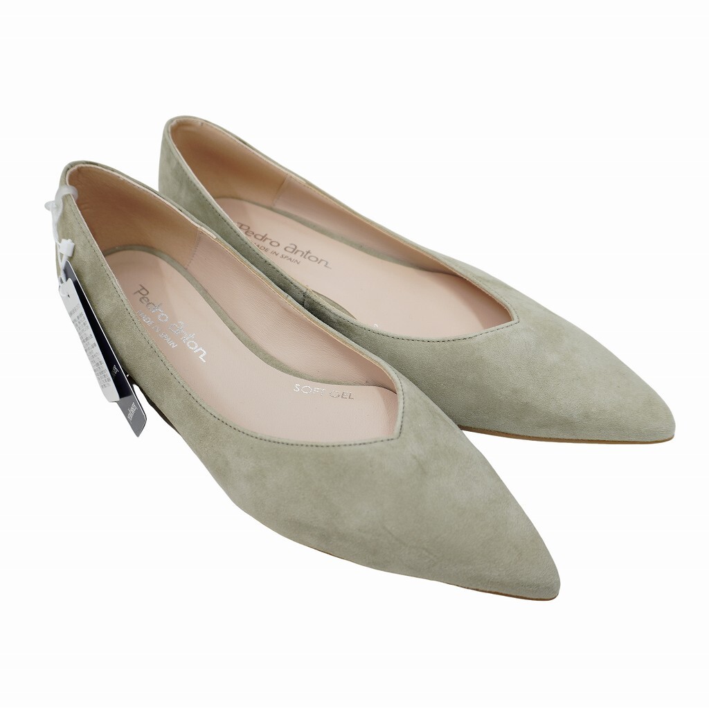 Pedro anton ペドロ アントン ヌバック Vカット パンプス 37(24cm) LIGHTKAKI(ライトカーキー) レディース拍卖