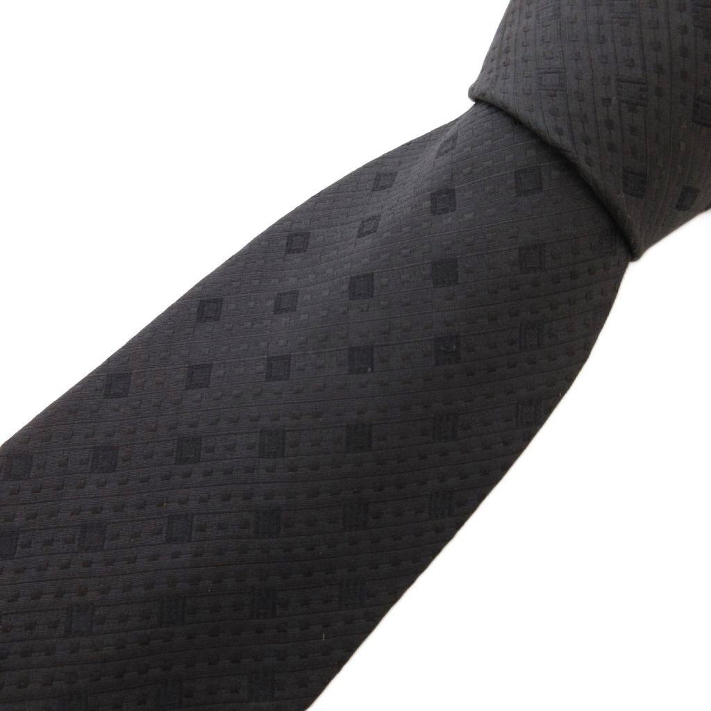 ジョルジオアルマーニ GIORGIO ARMANI ネクタイ フォーマル ワイドタイ シルク 総柄 黒 ブラック /BS メンズ拍卖