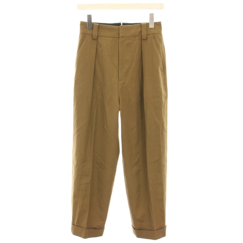 マーガレットハウエル MARGARET HOWELL テーパードパンツ スラックス ジップフライ 1 茶 ブラウン 578-1143002 /YT レディース拍卖