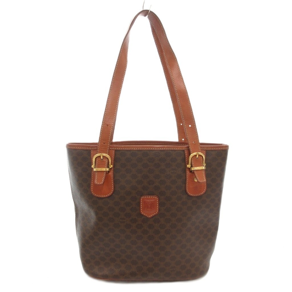 セリーヌ CELINE ヴィンテージ トートバッグ マカダム柄 茶 ブラウン /AE レディース拍卖
