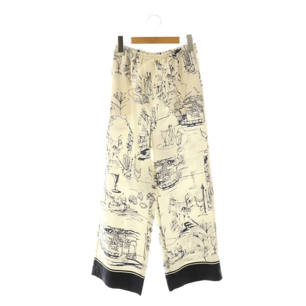 トゥモローランドコレクション TOMORROWLAND collection 24SS ベネチアプリント スストレートパンツ イージー 34 オフホワイト /DF ■OS レ拍卖