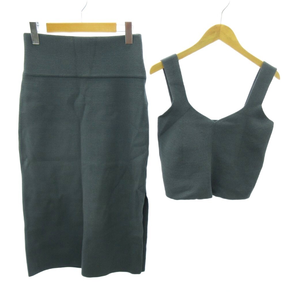 ボールジー BALLSEY トゥモローランド 美品 セットアップ タンクトップ スカート ロング丈 S 緑 グリーン系 0914 ■YHS3 レディース拍卖