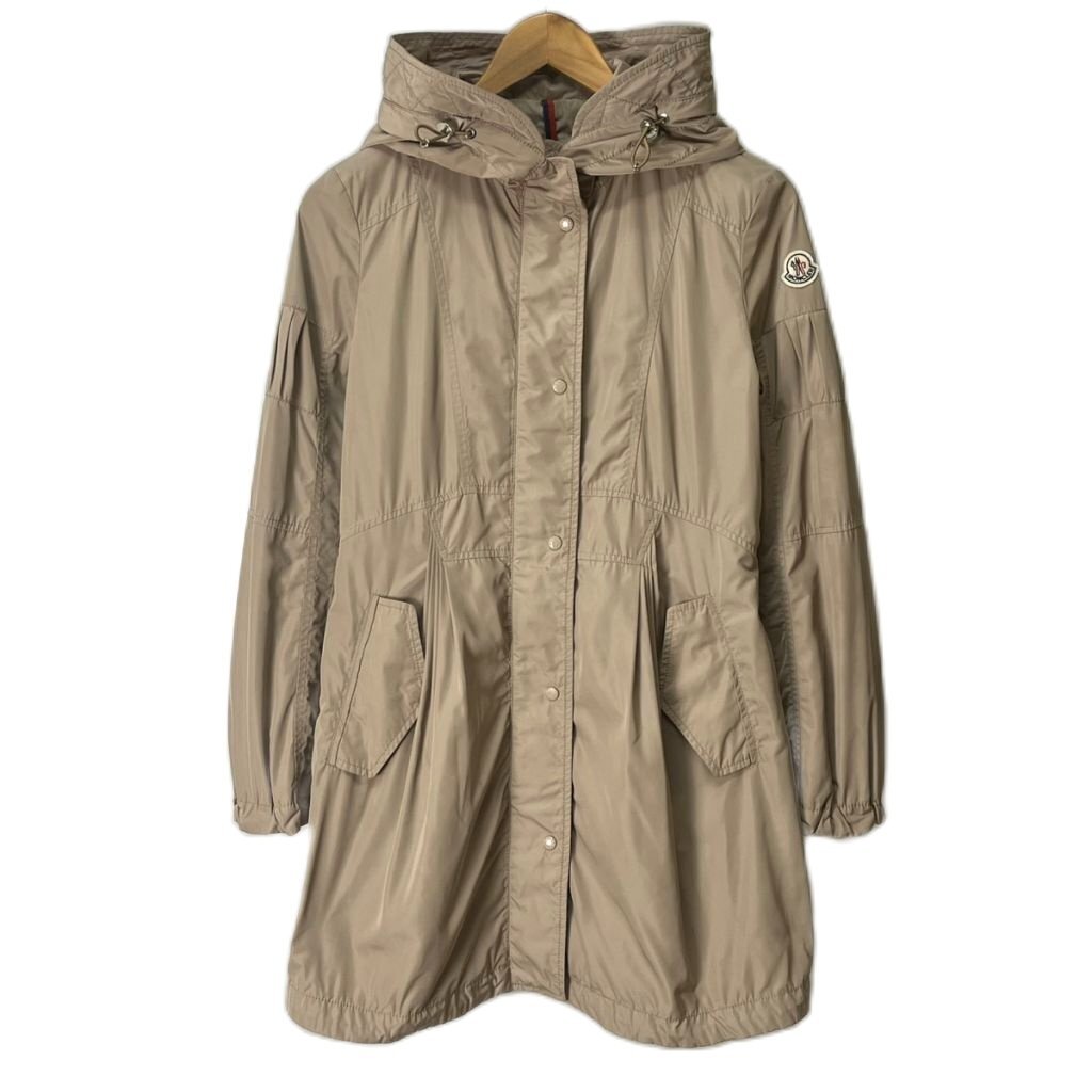 モンクレール MONCLER TARAWA フーディ ナイロン ロングコート スプリングコート ロゴ E10934912405 54543 0 ベージュ拍卖