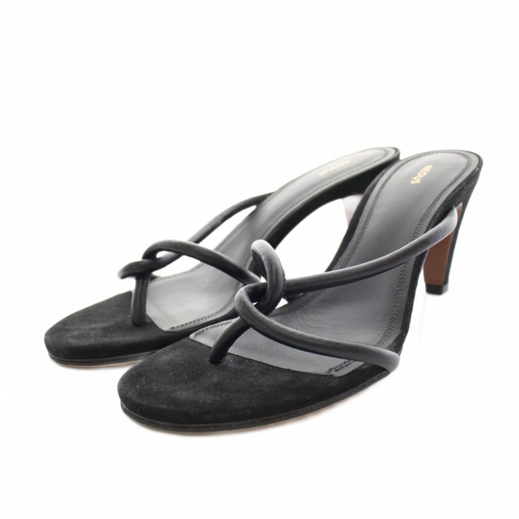 ネオアス Neous シリウスサンダル SIRIUS SANDAL ミュール レザー スエード ビブラムソール 35 黒 ブラック /YT ■MU レディース拍卖