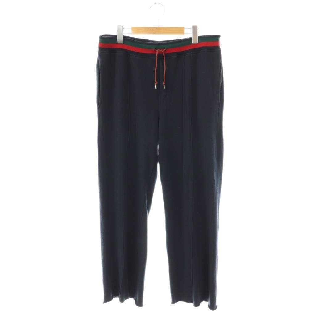 グッチ GUCCI シェリーライン スウェットパンツ 153881 Z1793 ドロスト XL ネイビー レッド グリーン /ES ■GY53 メンズ拍卖