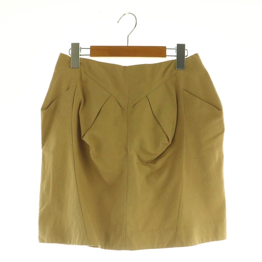 マルニ MARNI ミニタイトスカート タック シルク混 イタリア製 38 ベージュ /MY ■OS レディース拍卖