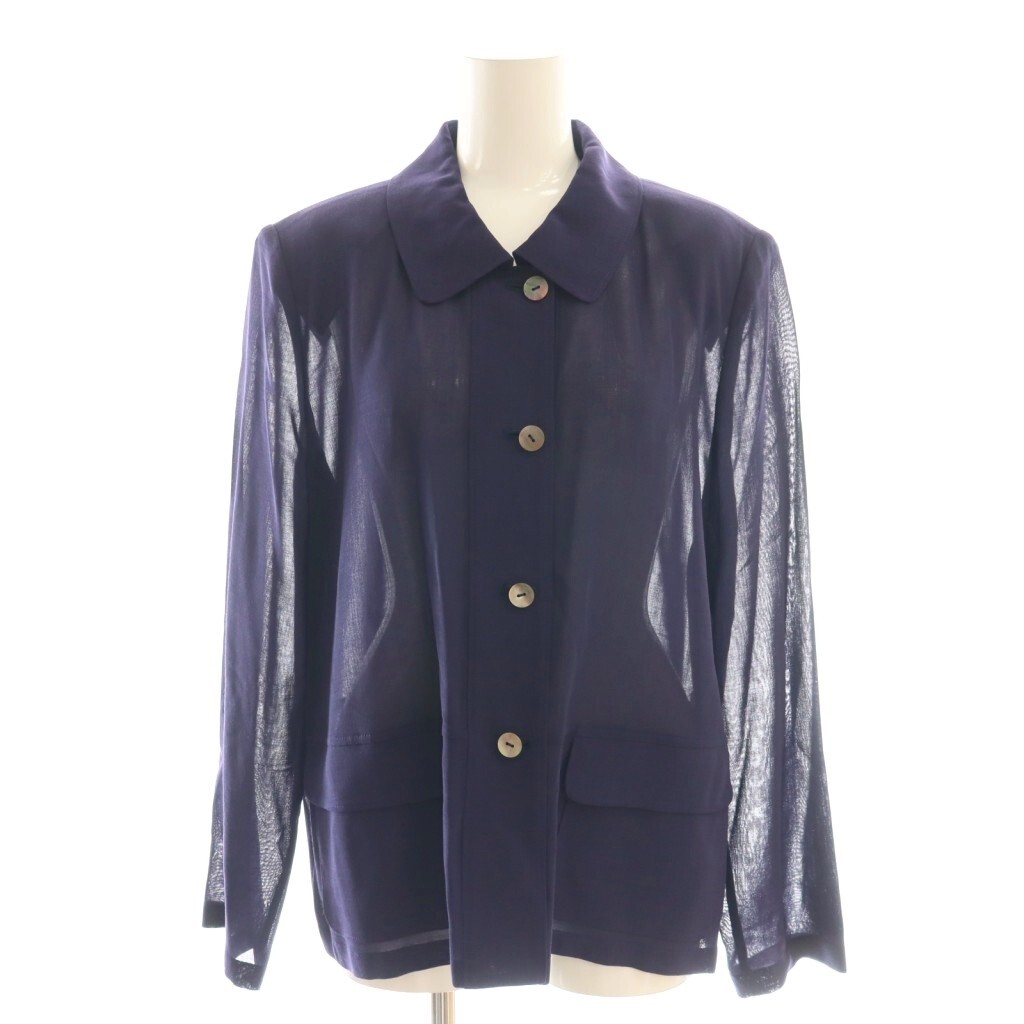 レリアン Leilian ウールシアージャケット 11 ダークパープル /DO ■OS レディース拍卖