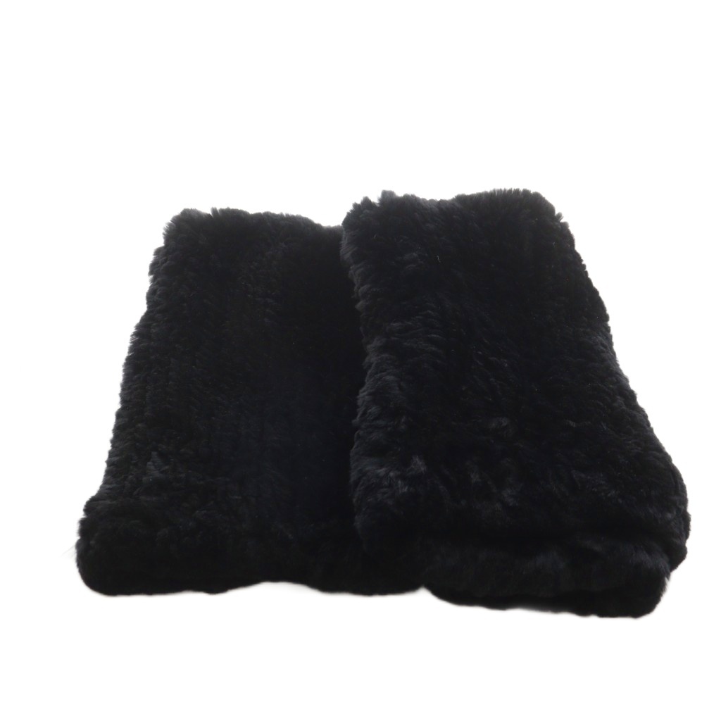 レリアン Leilian スヌード マフラー レッキスラビット ファー 黒 ブラック /AN5 レディース拍卖