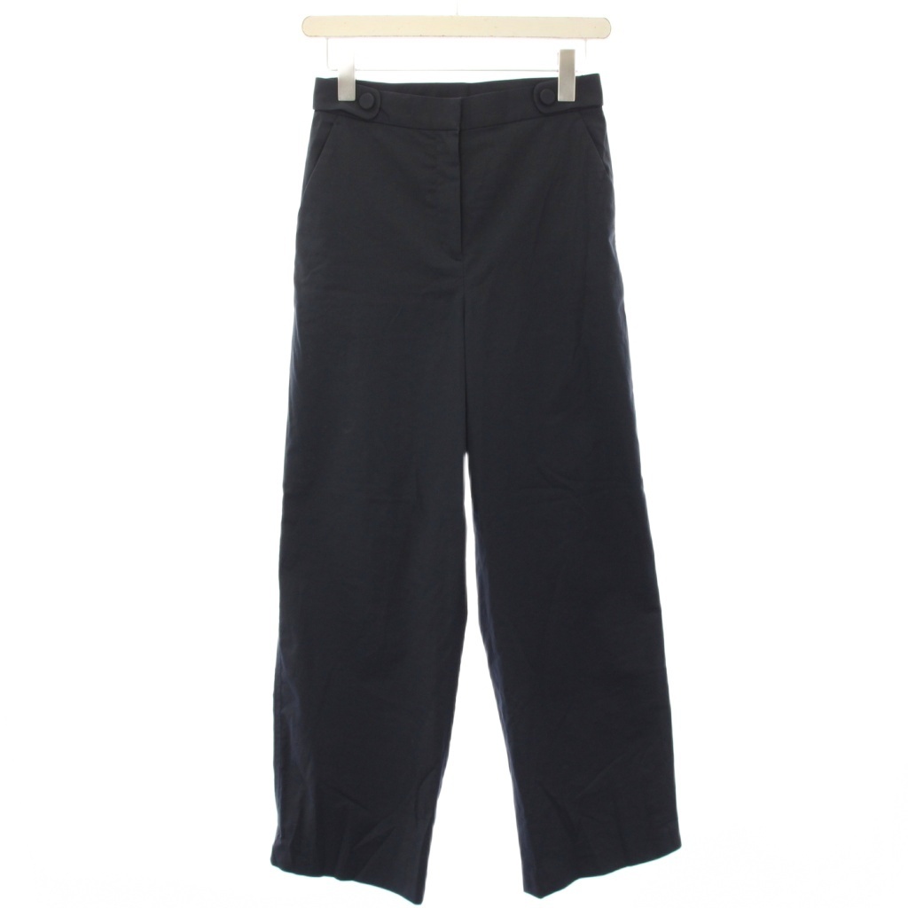 トゥモローランドコレクション TOMORROWLAND collection ドライツイルセミワイドパンツ スラックス 34 紺 ネイビー レディース拍卖