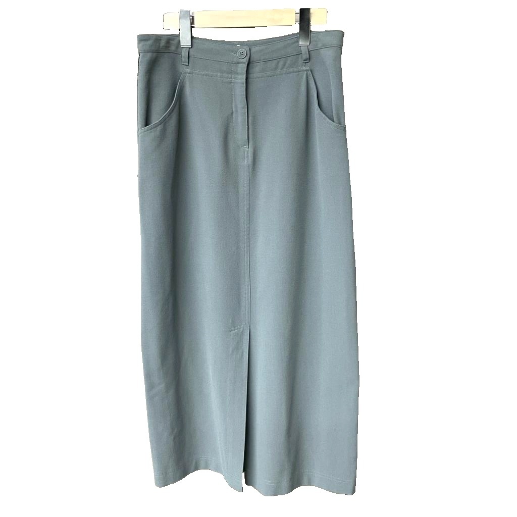 アルマーニ ジーンズ ARMANI JEANS タイトスカート フロントスリット ロング I 42 グレー レディース拍卖