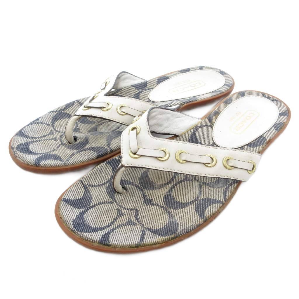 コーチ COACH marciella トングサンダル キャンバス シグネチャー F2080 /JS ■GY18 レディース拍卖