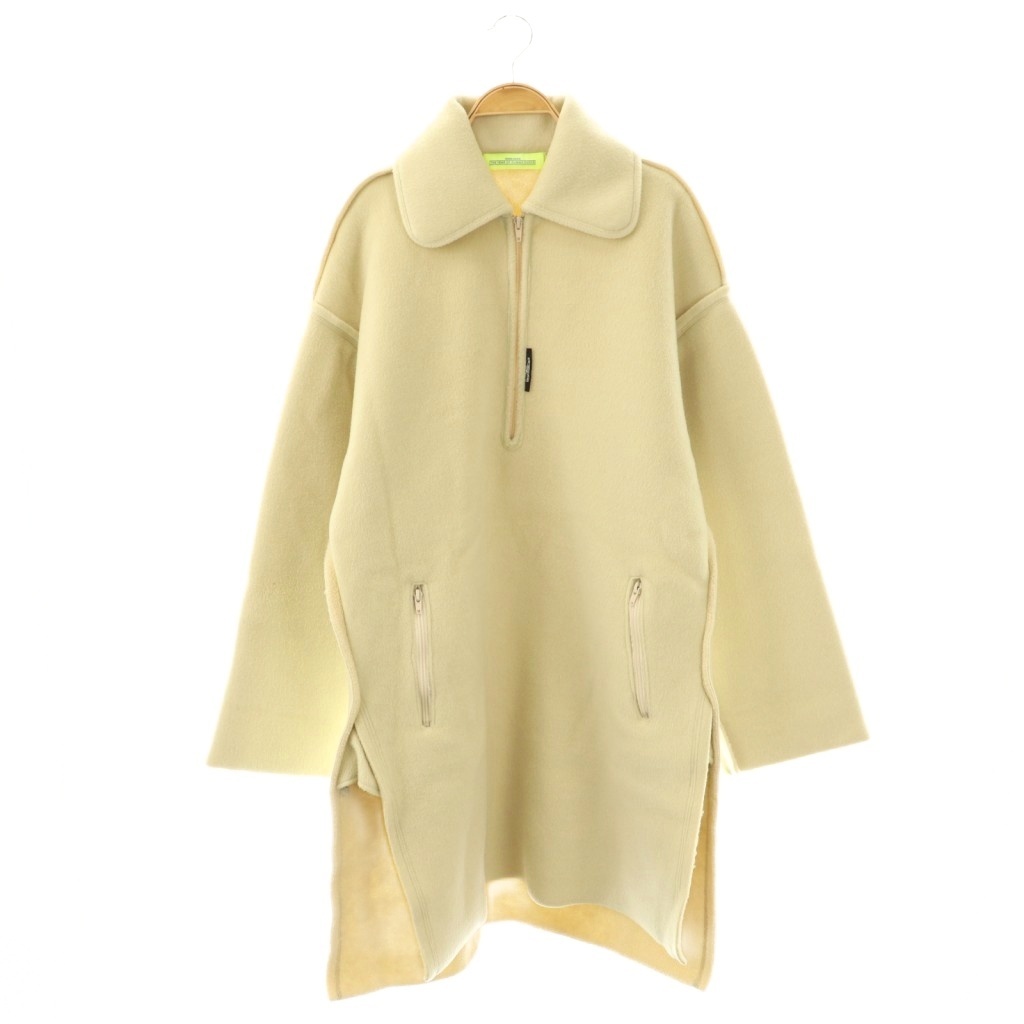 ズッカ zucca the year of climax zucca ワンピース ロング ステンカラー ハーフジップ M クリーム色 /DF レディース拍卖