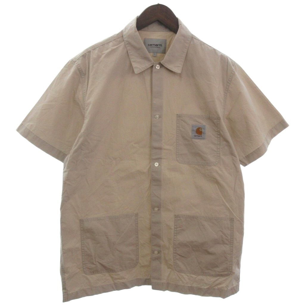 カーハート carhartt S/S CREELK SHIRT ワークシャツ 半袖 コットン ベージュ L メンズ拍卖