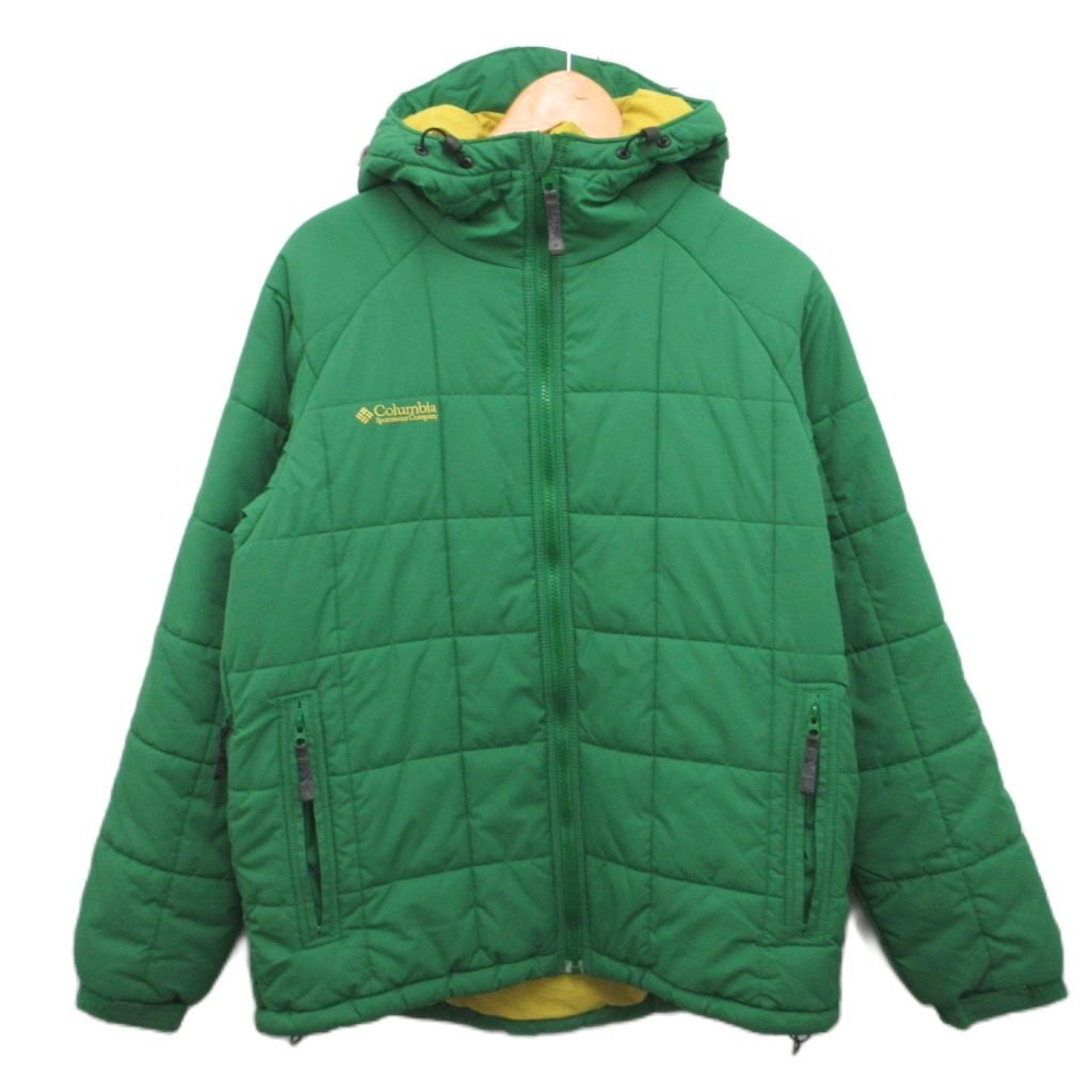 コロンビア Columbia キュンブーグレイシャー ジャケット 中綿 フード M 緑 グリーン 黄 イエロー PM5143 ■MET2 メンズ拍卖
