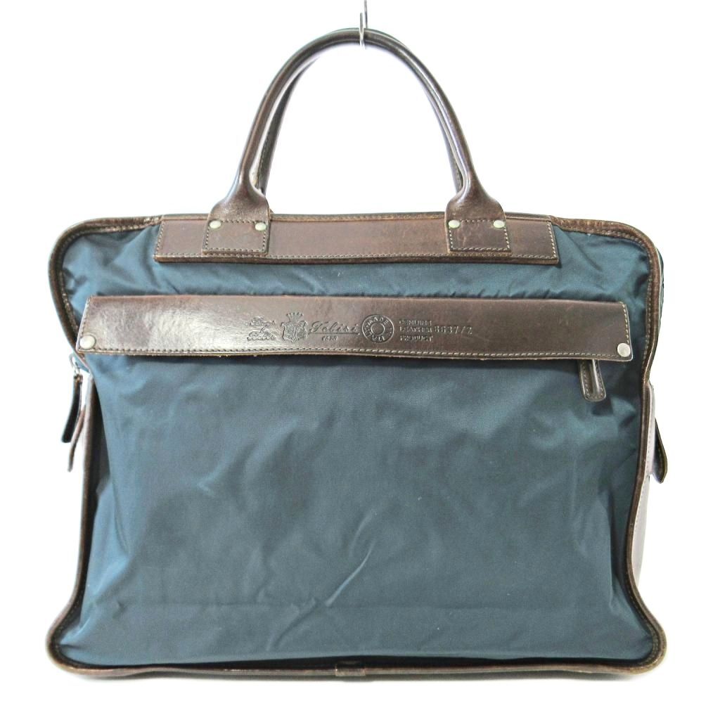 フェリージ Felisi 8637/2 ブリーフケース ナイロン レザー ビジネスバッグ グリーン ブラウン 緑 茶 1013 IBO82 メンズ拍卖