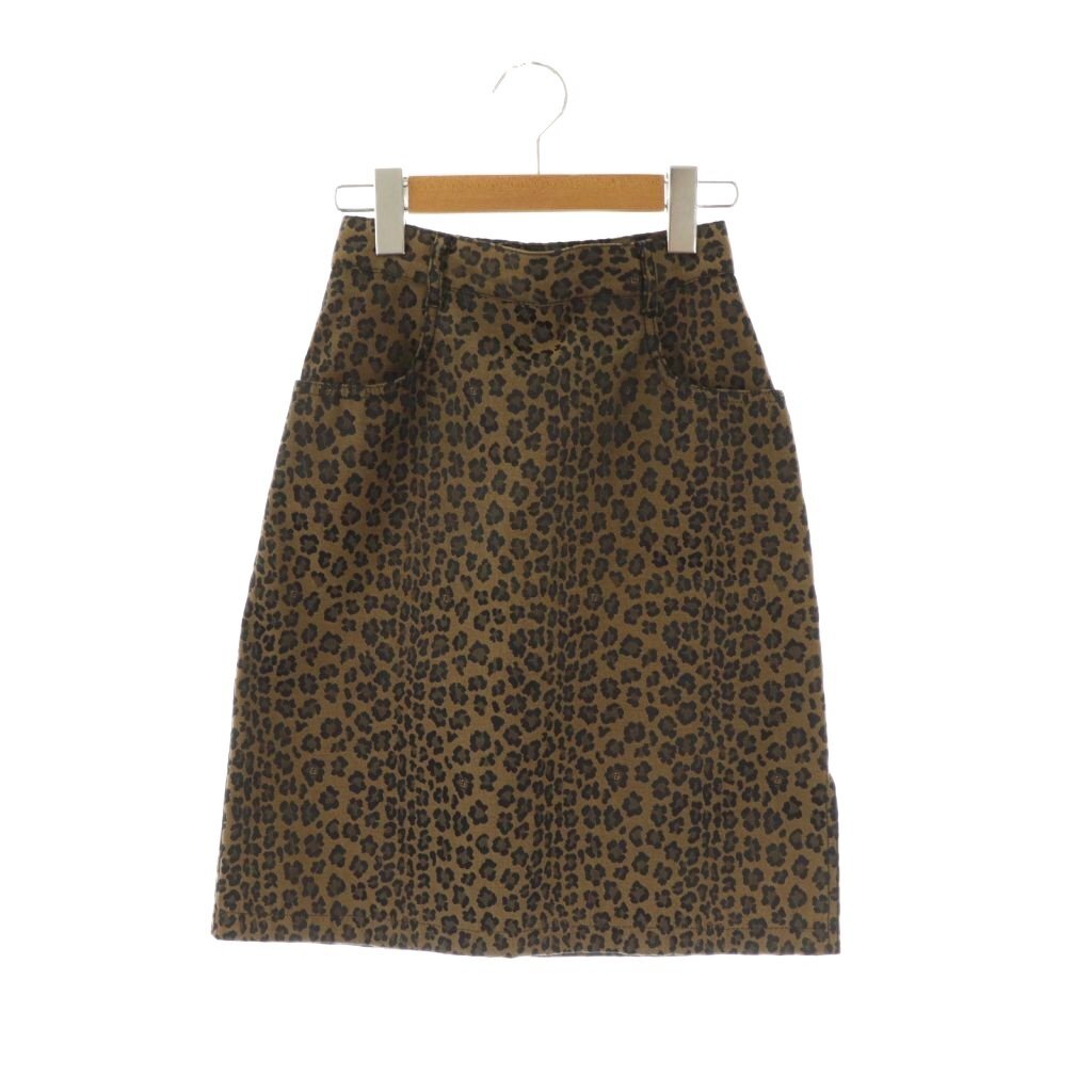 フェンディ FENDI ヴィンテージ レオパード柄 スカート タイト I38 ブラウン ブラック /CX ■GY53 レディース拍卖