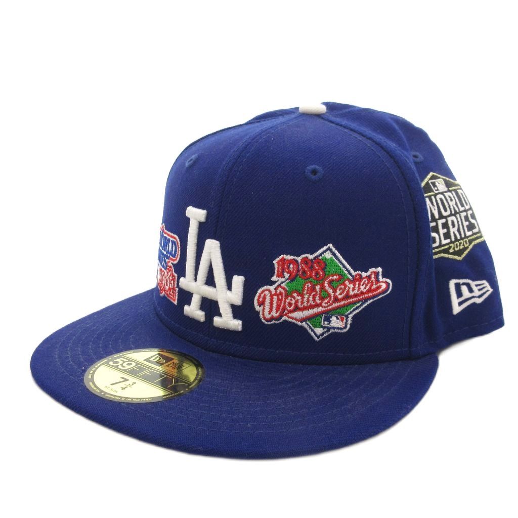 ニューエラ NEW ERA 59FIFTY World Champions ロサンゼルス・ドジャース キャップ ウール 7 3/4 ブルー /UO メンズ拍卖